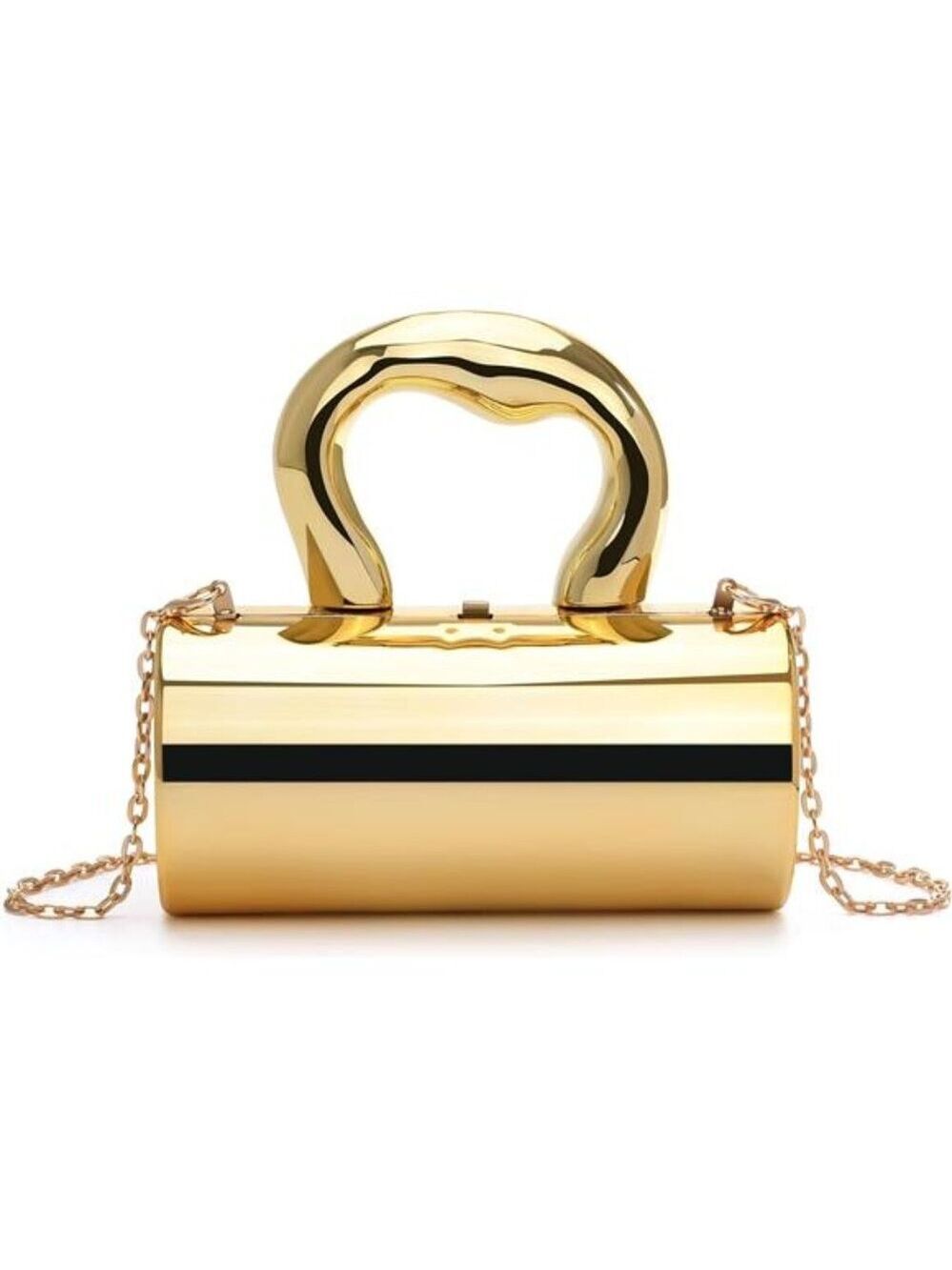 Gold Acrylic Clutch Purse Crossbody Shoulder Bag Clear Handbag Evening Tote